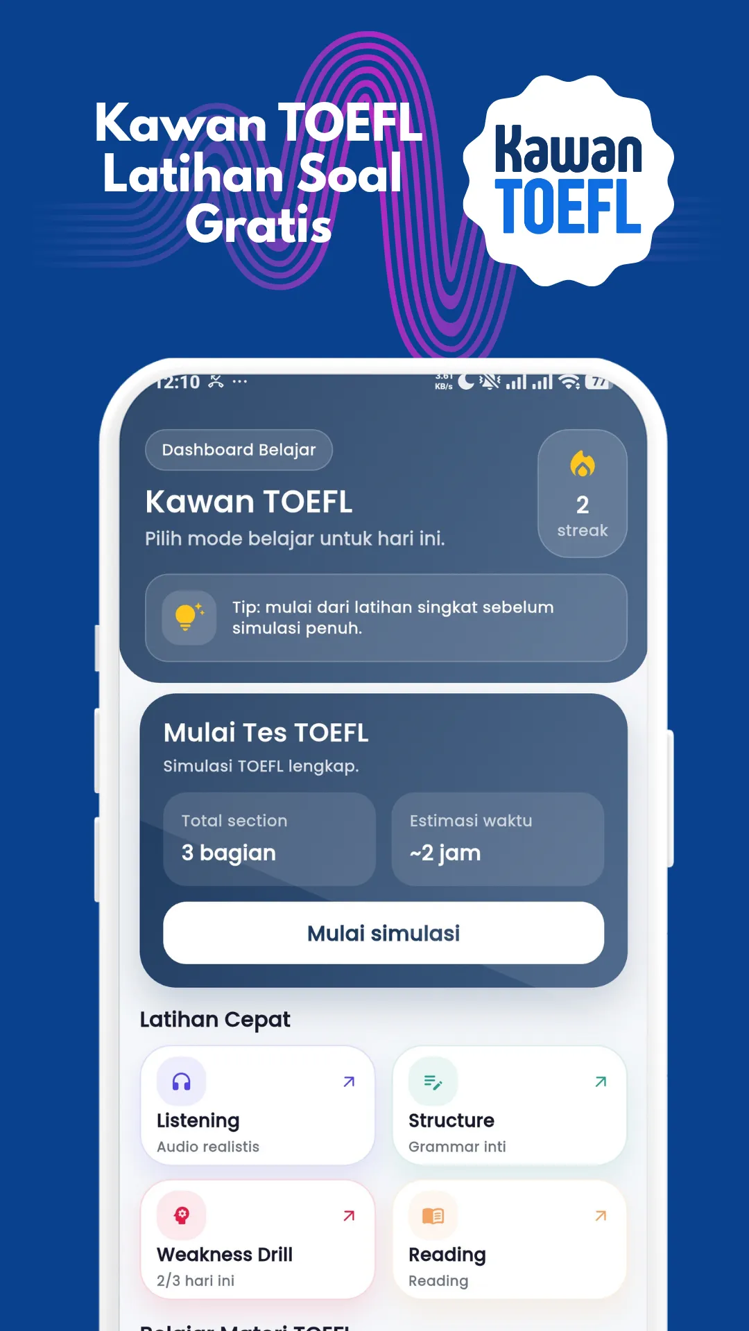 Kawan TOEFL - Aplikasi Latihan TOEFL Offline